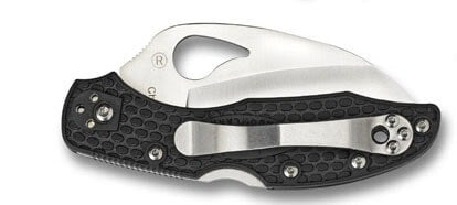 Couteau pliant Spyderco BYRD Hawkbill lame à dents manche noir 10cm