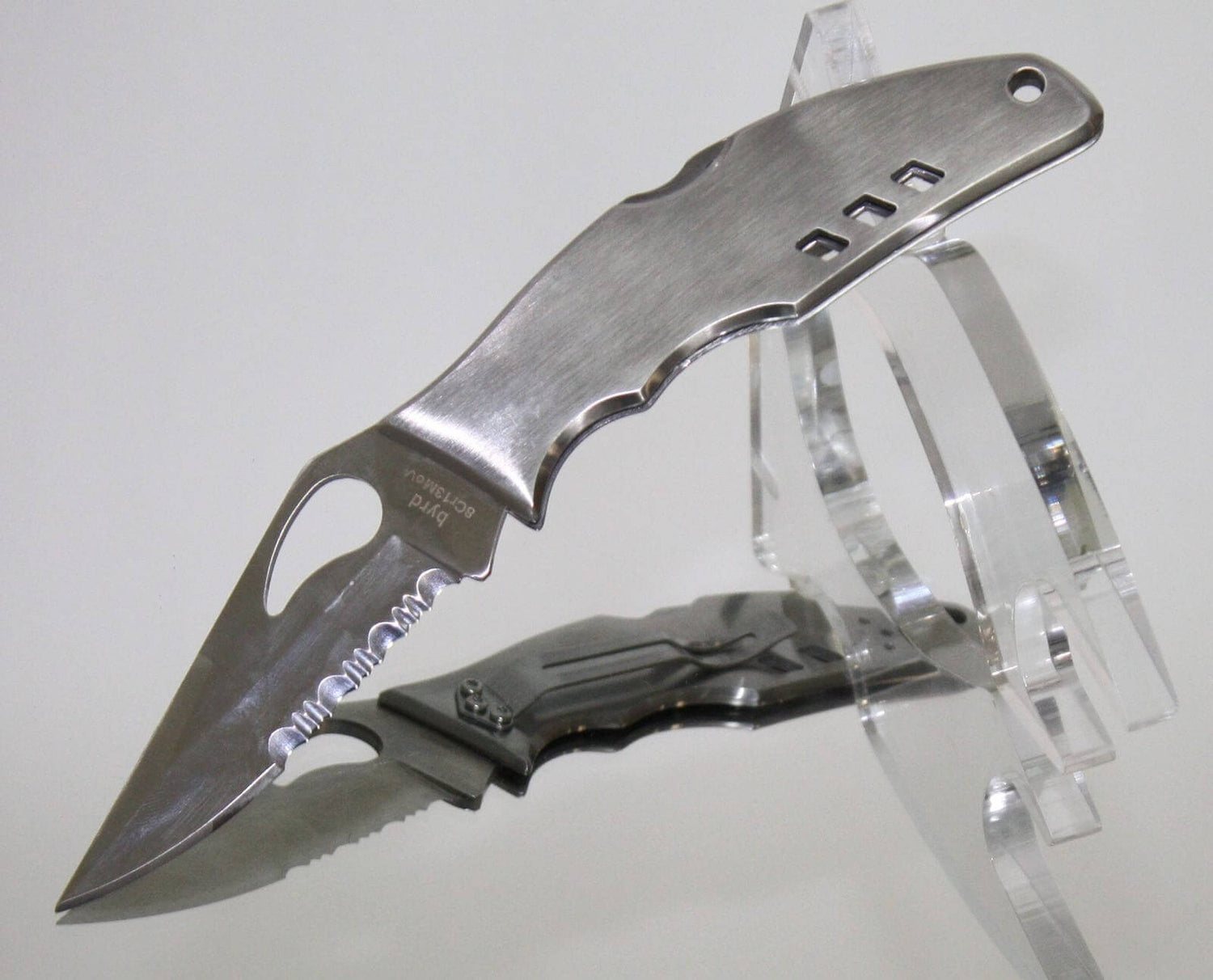 Couteau pliant Spyderco BYRD Flight à dents tout inox 12cm