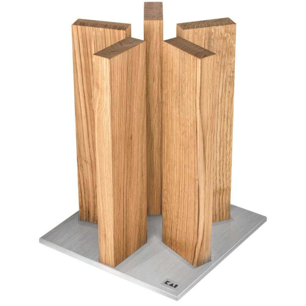 Bloc cuisine vide KAI Stonehenge aimanté en chêne et acier inoxydable - 10 places
