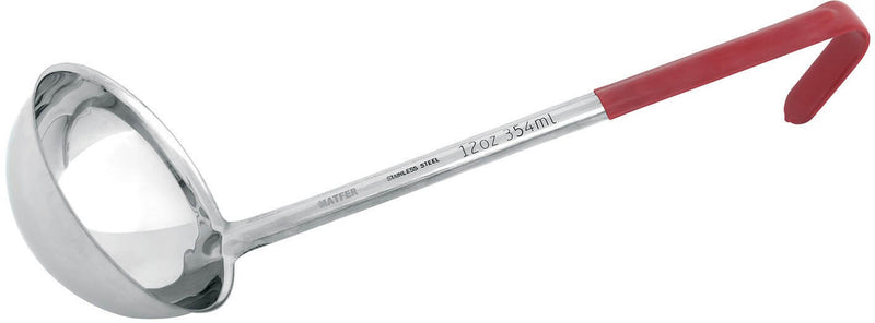 Louche professionnelle Matfer 35,4cl acier inox monobloc 123mm manche rouge