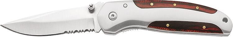 Couteau pliant Herbertz 256410 semi-denté manche inox/pakka 10cm