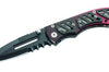 Couteau pliant Herbertz 240811 semi denté manche métal noir/rouge 11cm