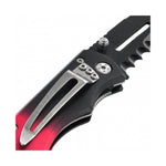 Couteau pliant Herbertz 240811 semi denté manche métal noir/rouge 11cm