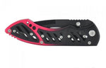 Couteau pliant Herbertz 240811 semi denté manche métal noir/rouge 11cm