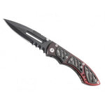Couteau pliant Herbertz 240811 semi denté manche métal noir/rouge 11cm