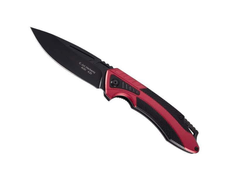 Couteau pliant Herbertz 576812 manche alu rouge/noir 12cm