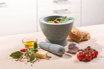 Mortier design Gefu Crunchy en granit gris double face + pilon