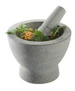Mortier design Gefu Crunchy en granit gris double face + pilon