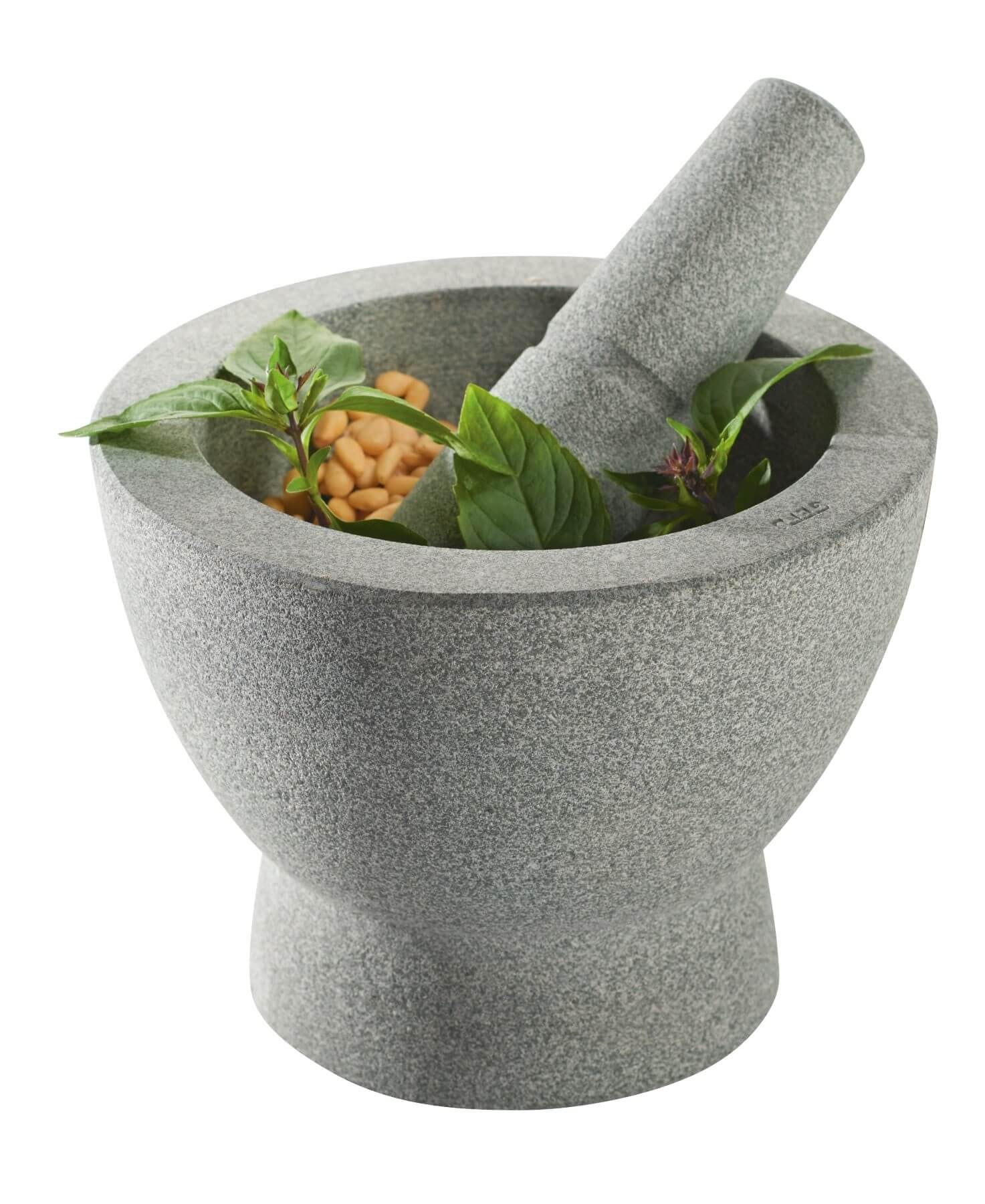 Mortier design Gefu Crunchy en granit gris double face + pilon