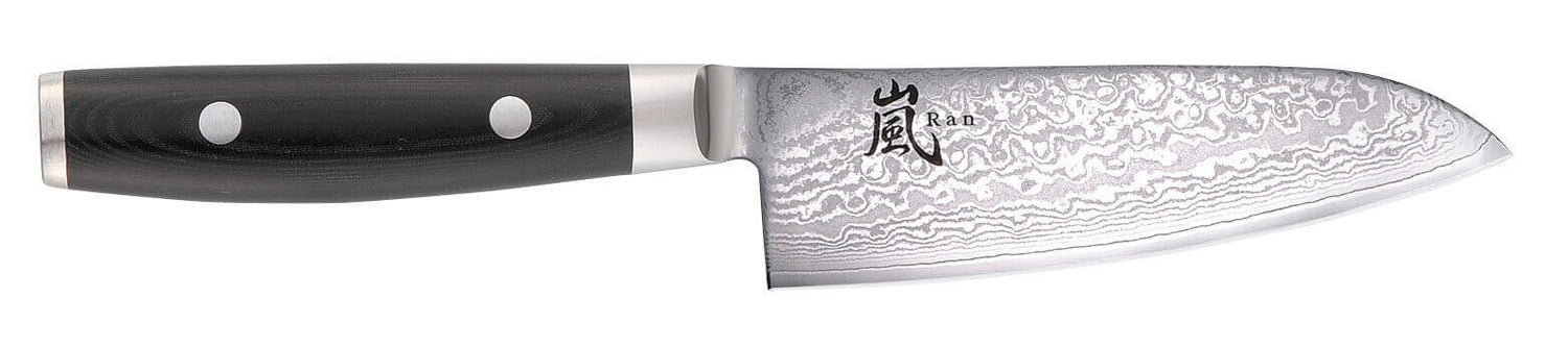 Couteau Santoku japonais Yaxell RAN lame 12.5cm damas 69 couches