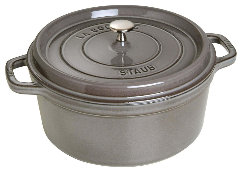 Cocotte ronde en fonte émaillée STAUB gris graphite
