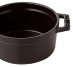 Cocotte ronde en fonte émaillée STAUB noir mat