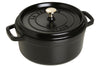 Cocotte ronde en fonte émaillée STAUB noir mat