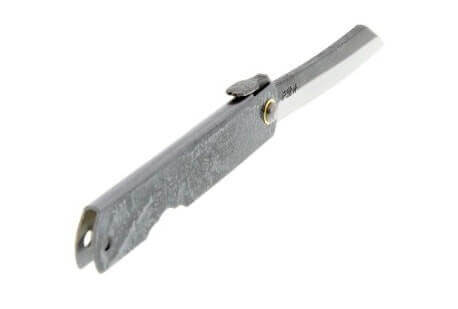 Couteau pliant Higonokami 2673 acier carbone manche gravé 10cm noir