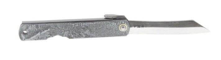 Couteau pliant Higonokami 2673 acier carbone manche gravé 10cm noir