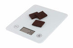 Balance de cuisine électronique écran LCD modèle Slim blanc avec plateau en verre