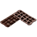 Moule à chocolat silicone Silikomart Easy Choc spécial Noël 214X106 mm - 15 sujets de Noël