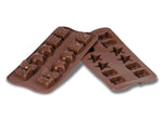 Moule à chocolat silicone Silikomart Easy Choc spécial Noël 214X106 mm - 12 sujets de Noël