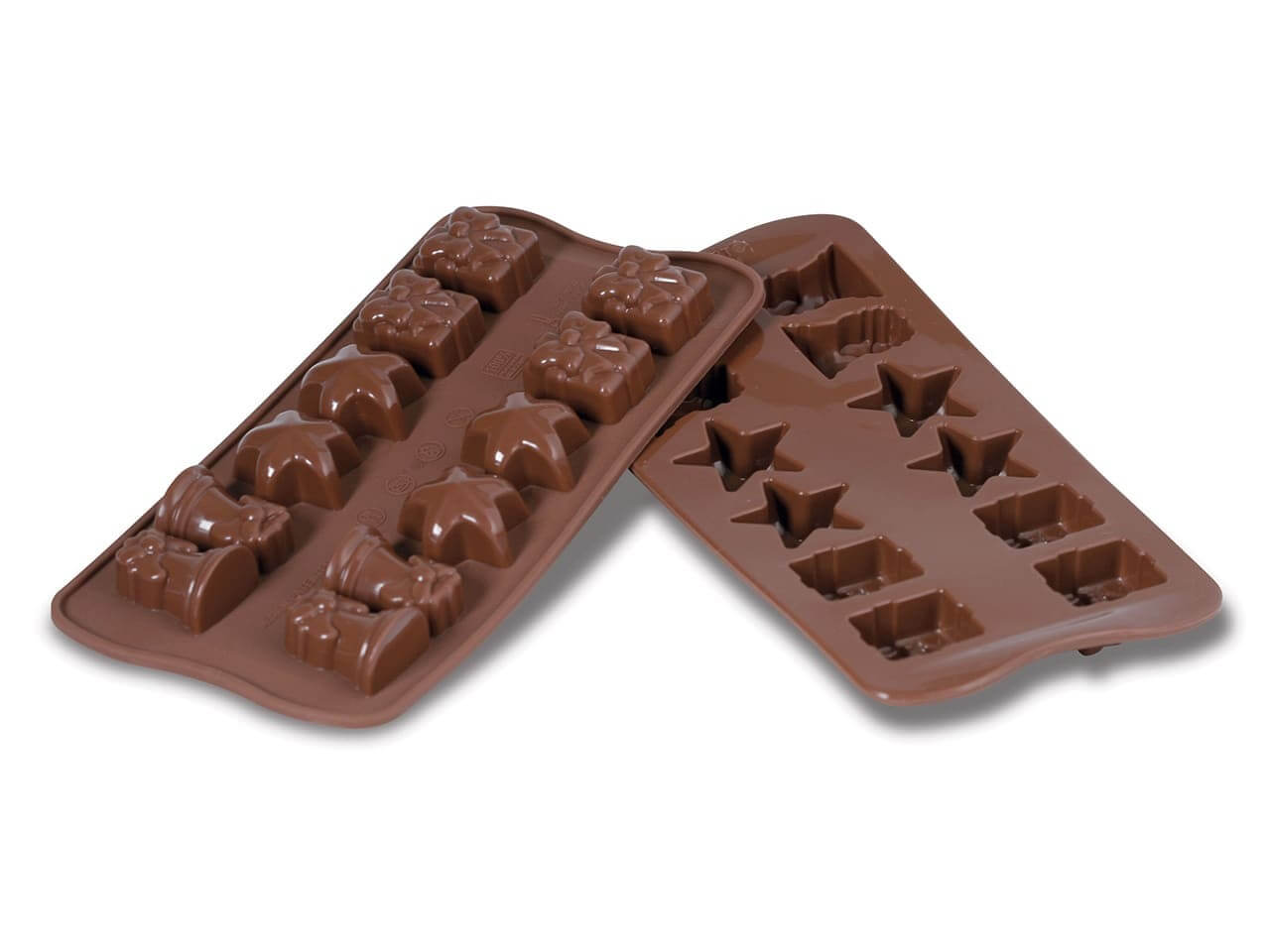 Moule à chocolat silicone Silikomart Easy Choc spécial Noël 214X106 mm - 12 sujets de Noël