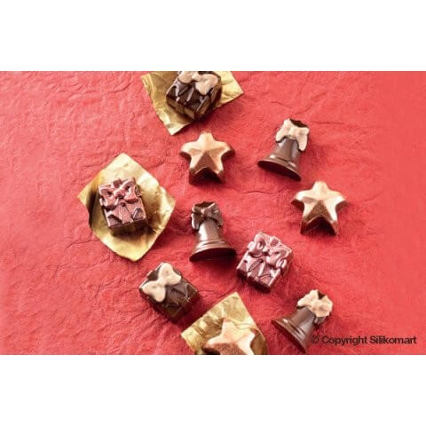 Moule à chocolat silicone Silikomart Easy Choc spécial Noël 214X106 mm - 12 sujets de Noël