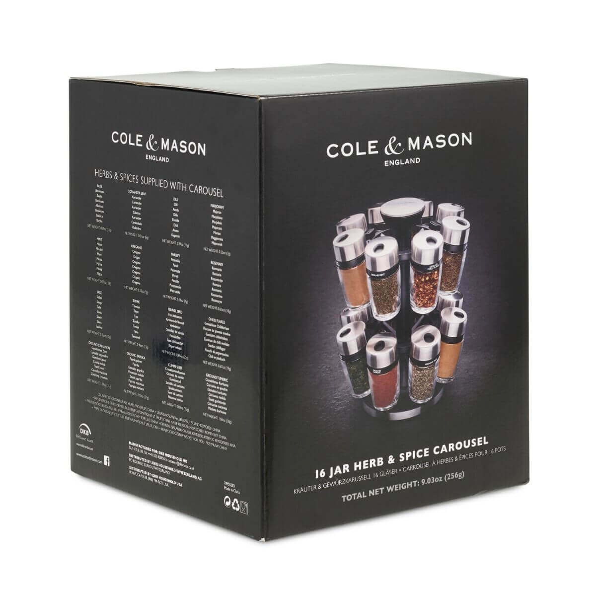 Carrousel à épices Cole & Mason 16 flacons