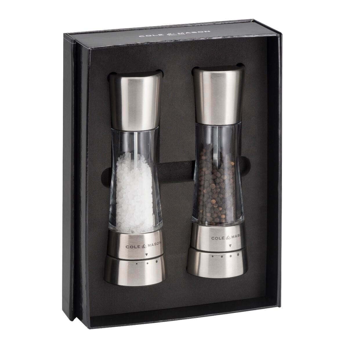 Coffret de 2 moulins sel/poivre Derwent Cole & Mason 19cm - Inox