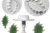 Jeu de 3 découpoirs + poussoirs feuille de houx - Tailles différentes - Ø 20, 29 et 35mm