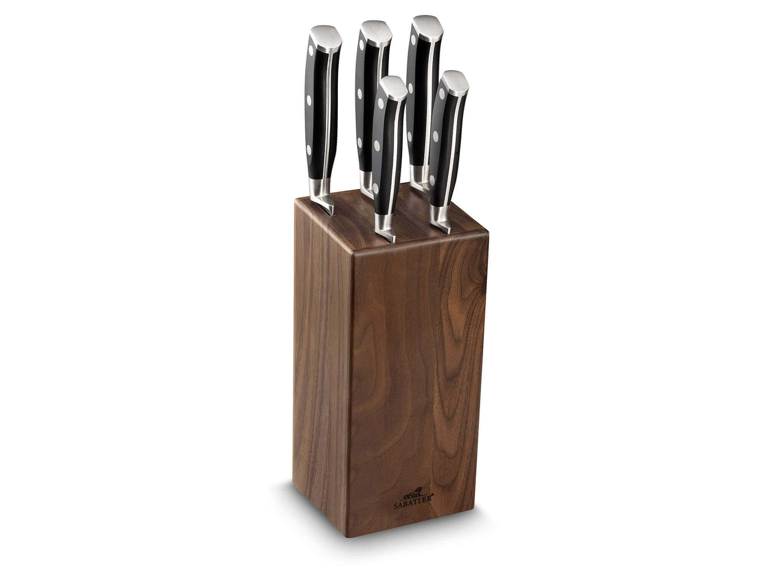 Bloc en noyer SABATIER International Ysis 5 couteaux de cuisine