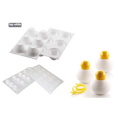 Moule 6 fragrances Silikomart en silicone blanc
