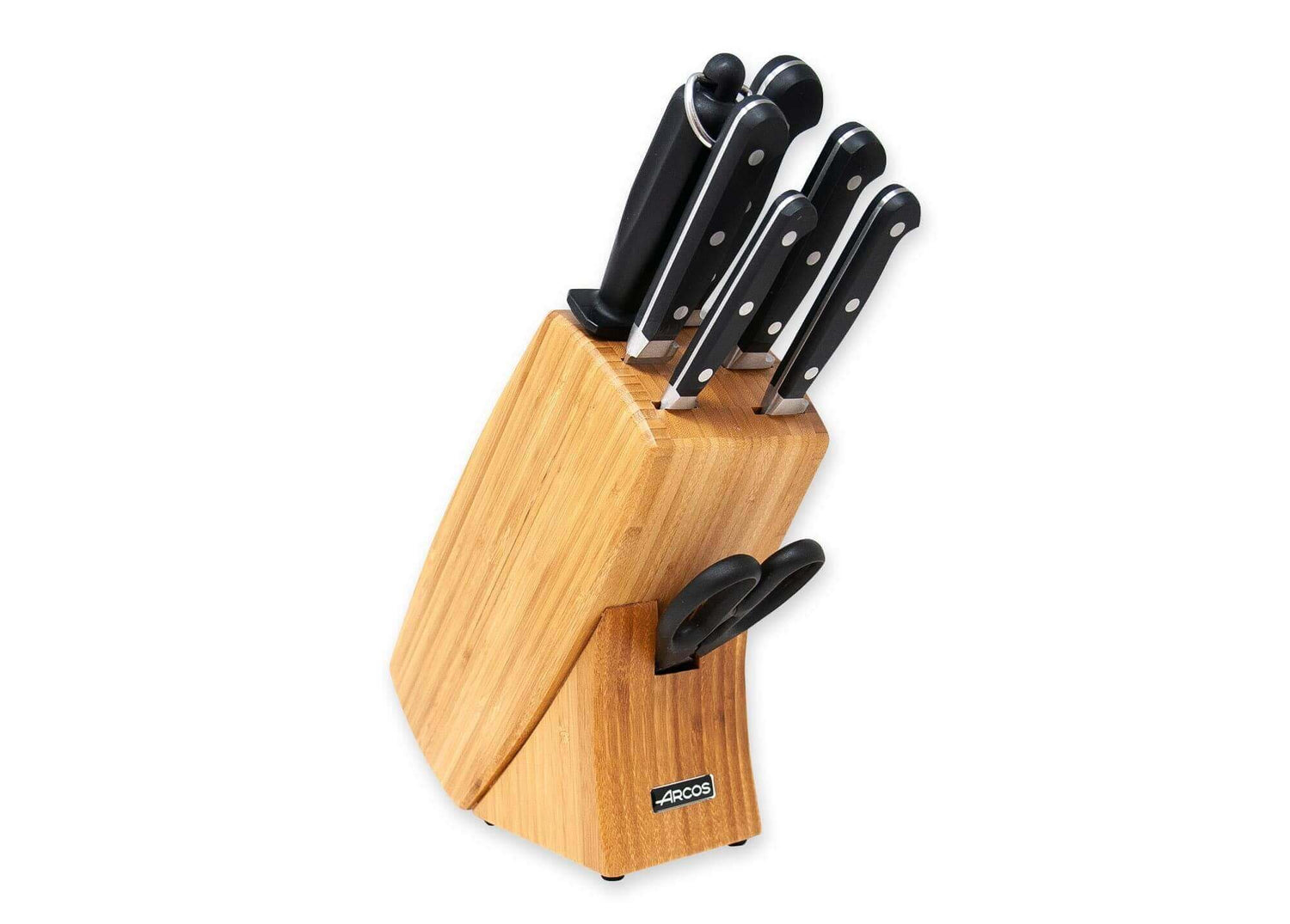 Bloc bois Arcos CLASICA 5 couteaux forgés + 2 accessoires