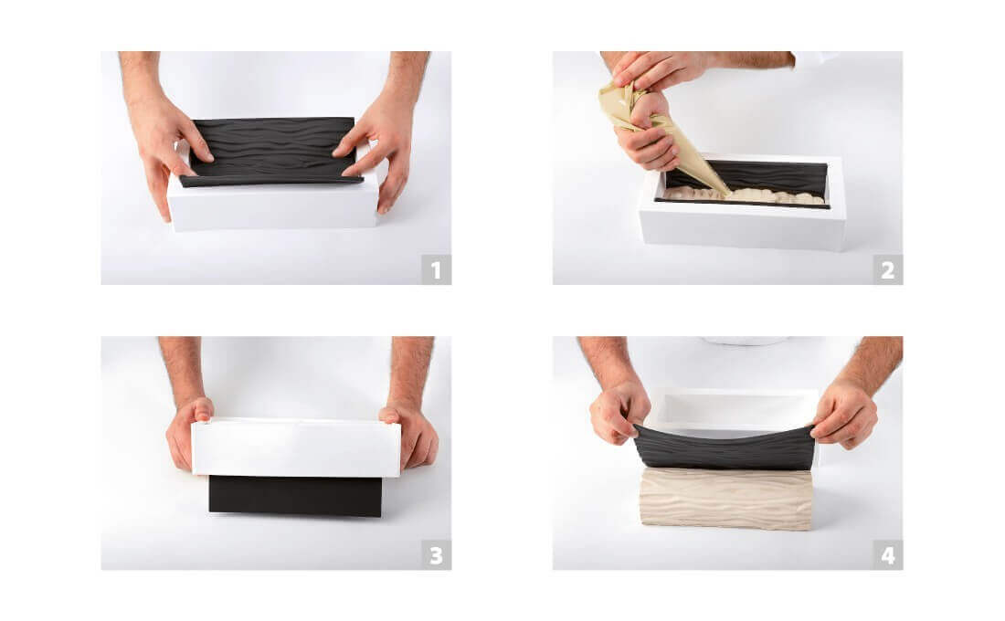 Kit moule à bûche 250 x 90mm + tapis de décor Silikomart