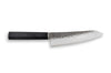 Couteau santoku japonais Shizu Hamono Yamato martelé 18cm manche sombre