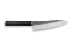 Couteau santoku japonais Shizu Hamono Yamato martelé 18cm manche sombre