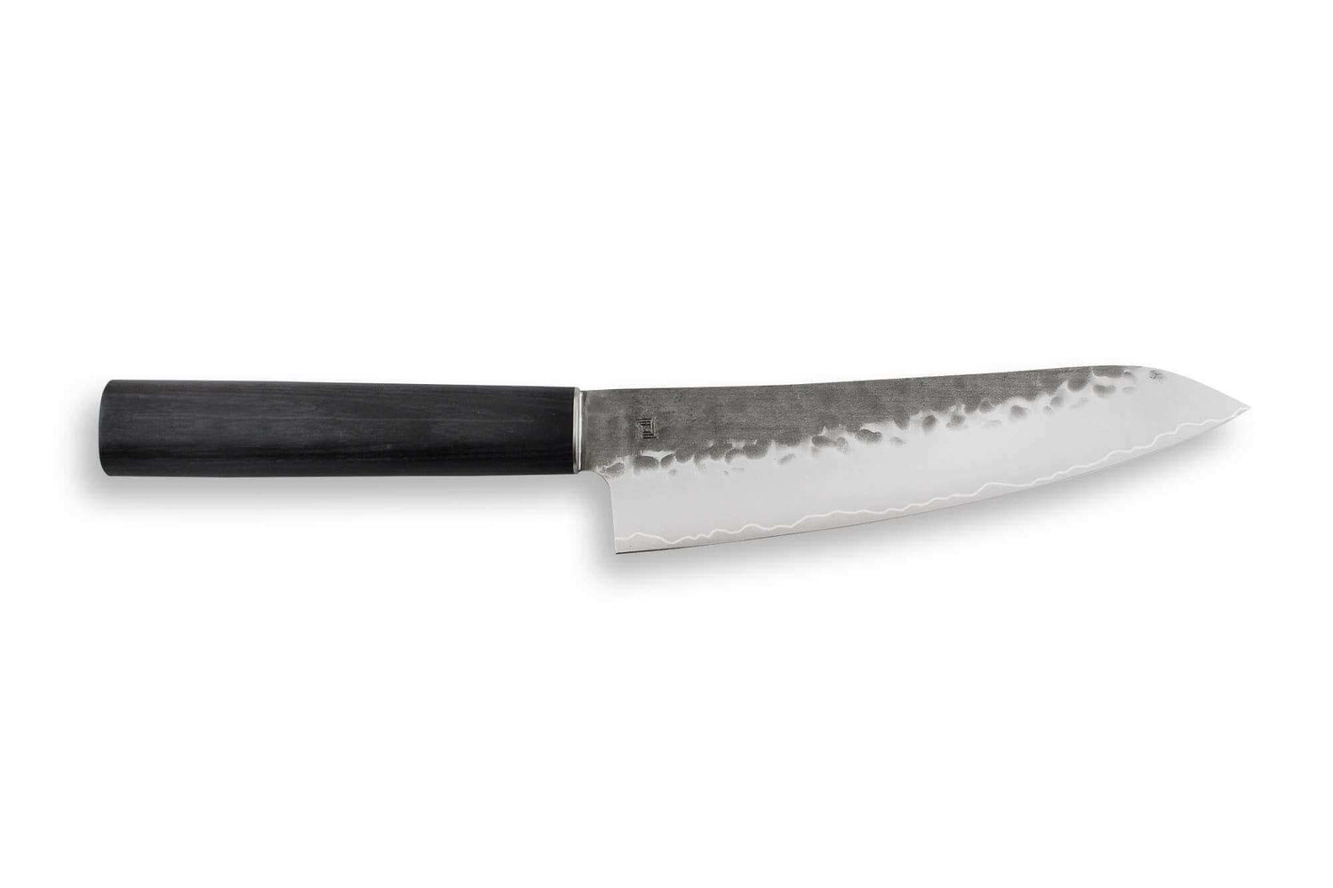 Couteau santoku japonais Shizu Hamono Yamato martelé 18cm manche sombre