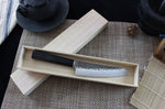 Couteau santoku japonais Shizu Hamono Yamato martelé 18cm manche sombre