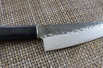 Couteau santoku japonais Shizu Hamono Yamato martelé 18cm manche sombre