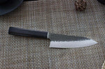 Couteau santoku japonais Shizu Hamono Yamato martelé 16cm manche sombre