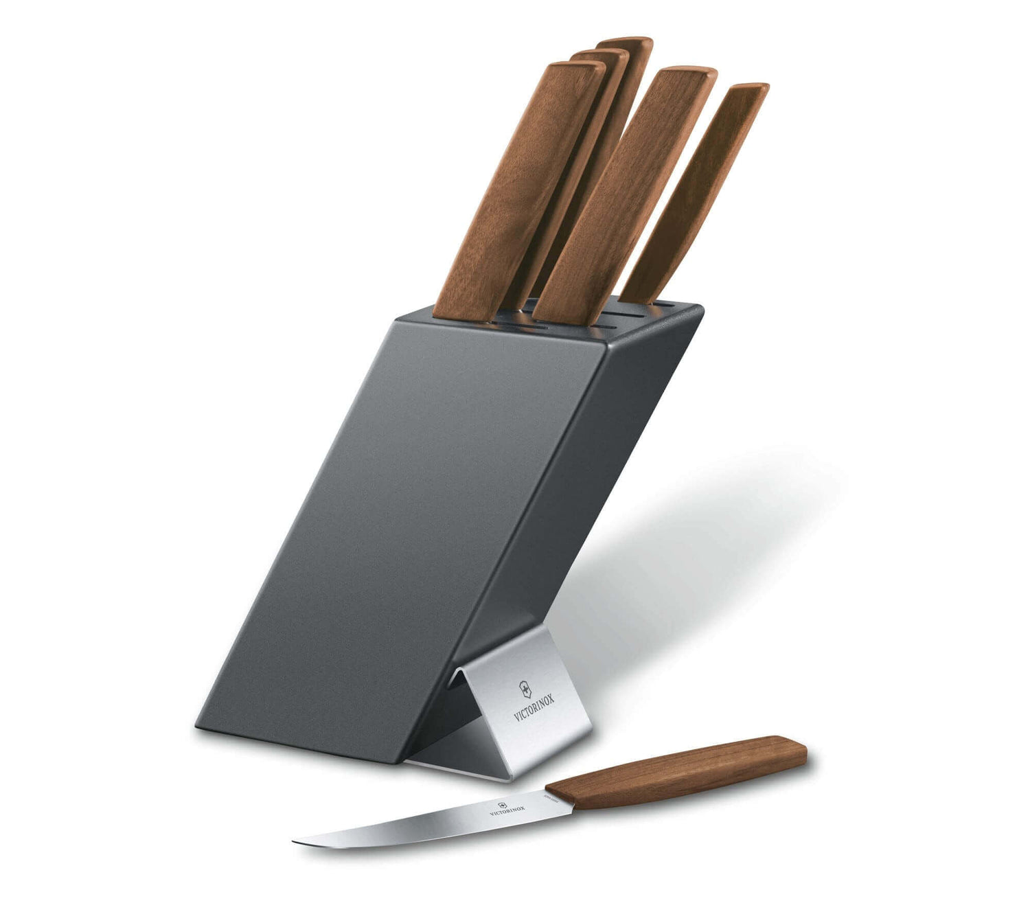 Bloc 6 couteaux de cuisine Victorinox Swiss Modern manches noyer