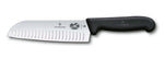 Couteau santoku Victorinox Fibrox lame alvéolée 17cm noir