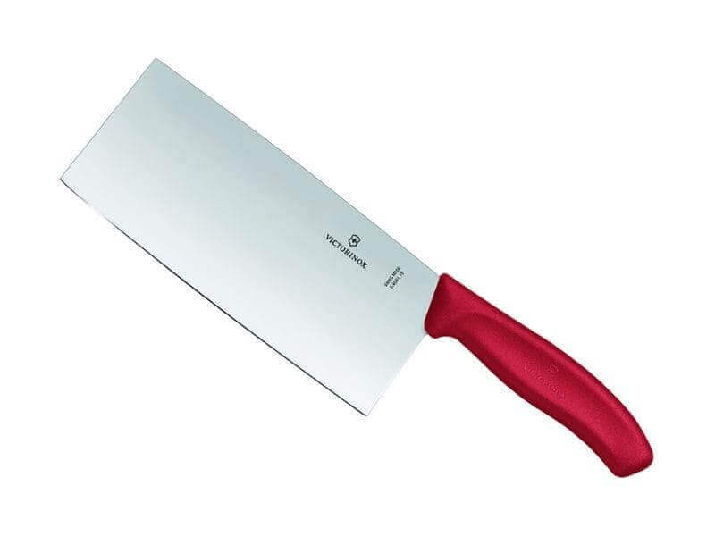 Couperet chinois Victorinox Swissclassic lame inox 18cm manche rouge