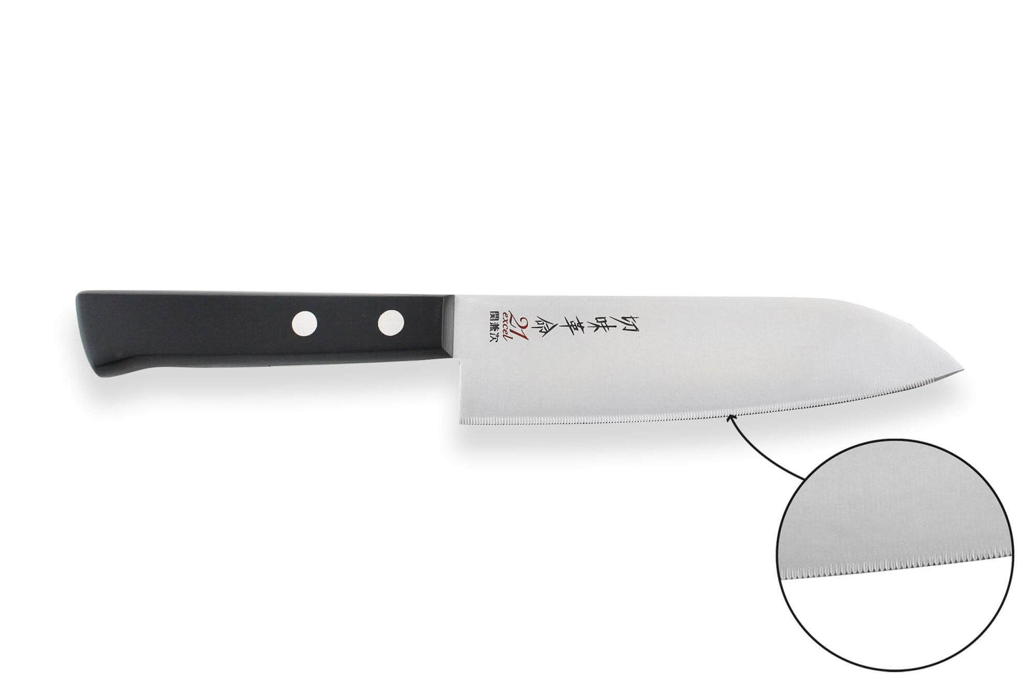 Couteau santoku japonais Kanetsugu Rev 21 lame 13.5cm micro dentée