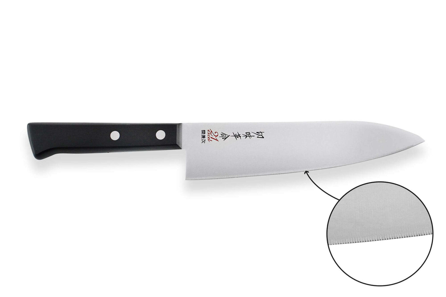 Couteau de chef japonais Kanetsugu Rev 21 lame 18cm micro dentée