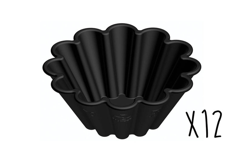 Lot de 12 moules à brioches individuelles Matfer Exoglass®