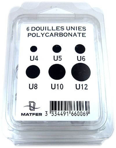 Lot de 6 douilles unies Matfer en polycarbonate