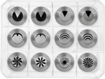 Boite de 12 douilles assorties tout inox décor floral