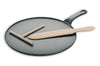 Crêpière en fonte noire 30cm + spatule et râteau en hêtre