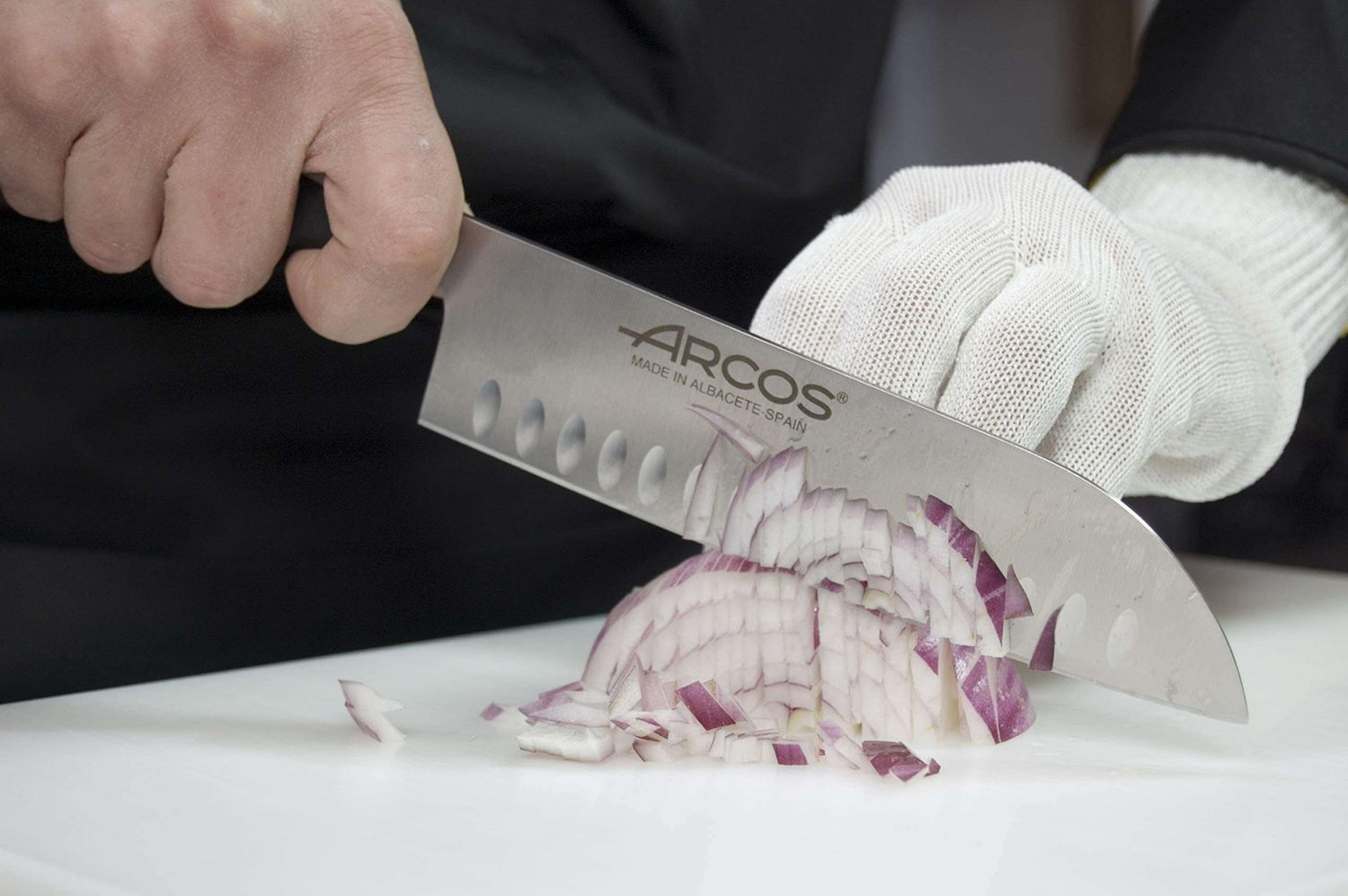 Couteau Santoku alvéolé Riviera Arcos forgé lame 14cm