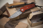 Couteau pliant LionSteel Mini acier damas manche bois de santos 8cm