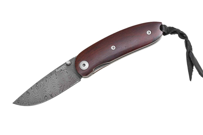Couteau pliant LionSteel Mini acier damas manche bois de santos 8cm