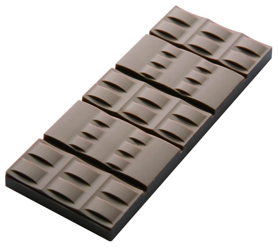 Moule pour 6 tablettes de chocolat 50g en polycarbonate 120 x 53mm